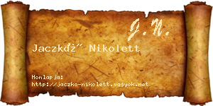 Jaczkó Nikolett névjegykártya