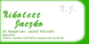nikolett jaczko business card